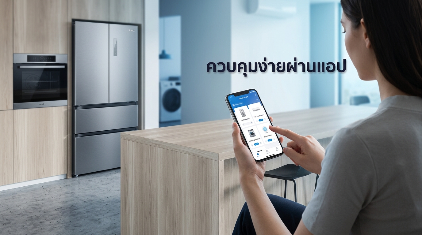 Smart home control on TV monitoring CHiQ washing machine