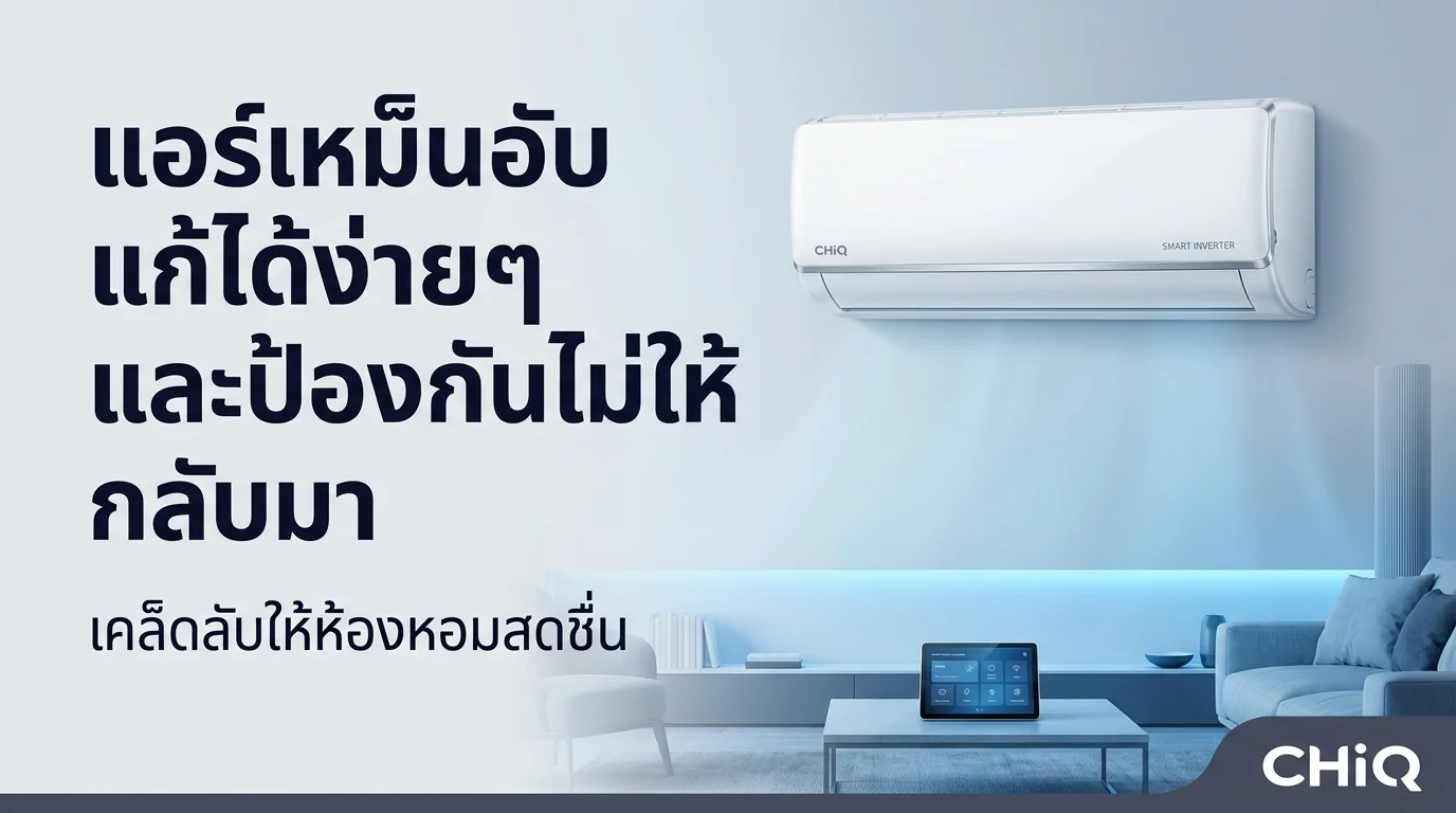 รูปภาพประกอบบทความ: แอร์มีกลิ่นอับตอนเปิดใหม่ ๆ แก้อย่างไร และป้องกันไม่ให้กลับมาอีก